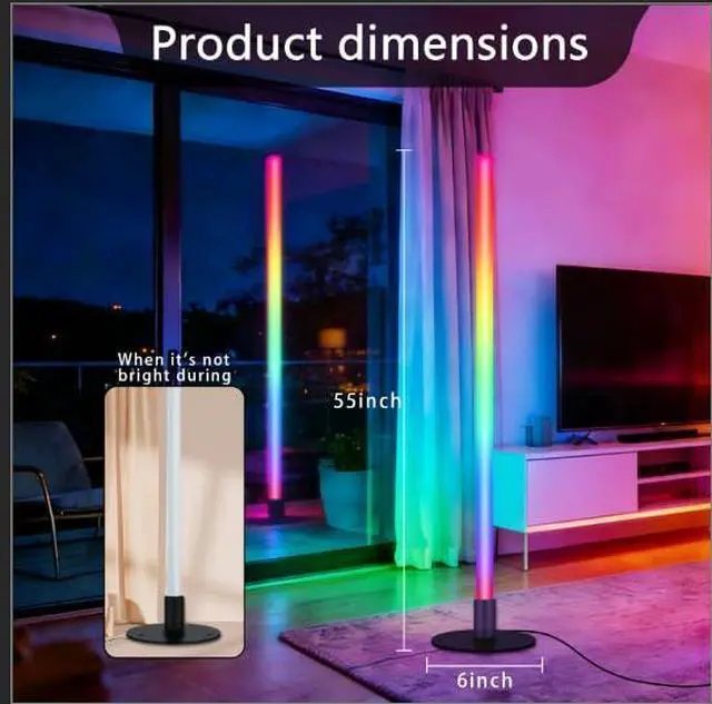 Alt view image 7 of 7 - Corner Floor Lamp,RGB LED Corner Lamp, Transformable Floor Lamp with App and Remote Control,16 Million DIY Colors, Music Sync, Timer Setting for Living Rooms, Gaming Rooms, Bedrooms and Gaming Rooms