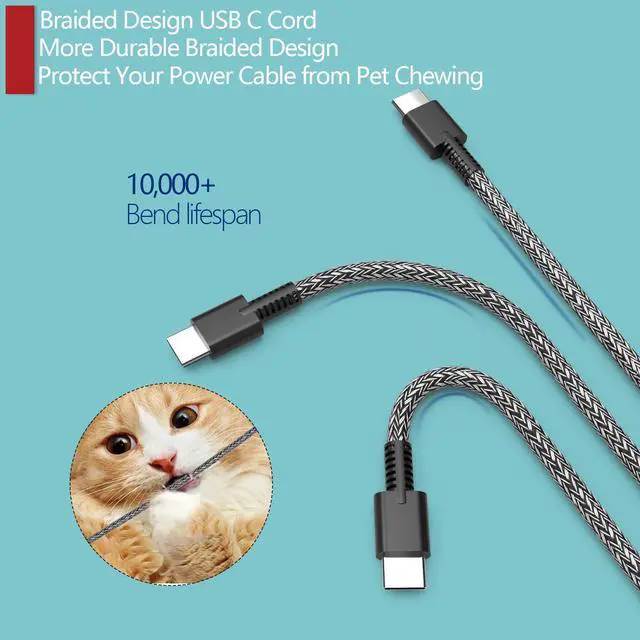 Alt view image 2 of 7 - 90W USB C Laptop Charger Compatible with HP Envy 17 X360 17.3" 16 16" 15.6" 2-in-1 Touchscreen 17-cw0097nr 17-cw0023dx Eitebook Charger for Laptop 904144-850 Type-C Power Adapter Replacement