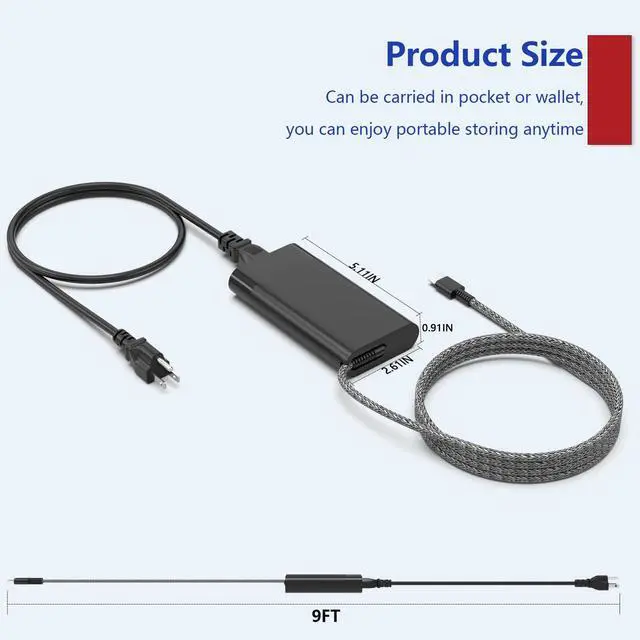 Alt view image 3 of 7 - 90W USB C Laptop Charger Compatible with HP Envy 17 X360 17.3" 16 16" 15.6" 2-in-1 Touchscreen 17-cw0097nr 17-cw0023dx Eitebook Charger for Laptop 904144-850 Type-C Power Adapter Replacement