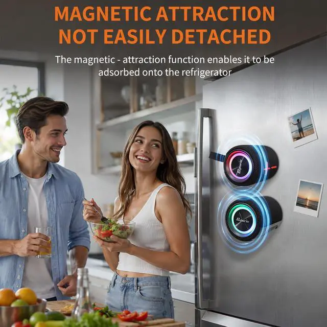 Alt view image 4 of 7 - 2 in 1 Magnetic Dual Splittable Bluetooth Speaker, IPX6 Waterproof Split Portable Wireless Speaker with 20W Loud Stereo Sound, Bluetooth V5.3, 24H Playtime, Multiple pairing for Home,Outdoor or Travel