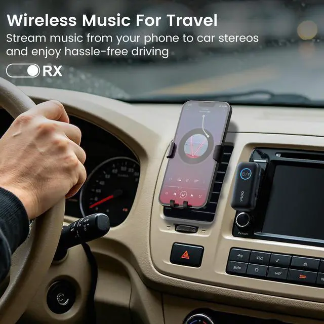 Alt view image 7 of 7 - B06T2 Airplane Bluetooth Adapter to 2 Headphones, Bluetooth Transmitter Receiver for TV with aptX-HD Low Latency, 3.5mm Aux Wireless Audio Adapter for Home Stereo/PC/Gym