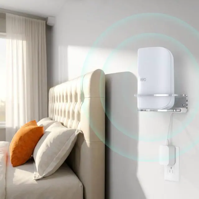 Alt view image 6 of 7 - Wall Mount Made for eero Pro 7 - Secure & Stable with Guardrail Design, Compatible with eero Pro 7, Durable Acrylic Material, Easy Installation (2 Mounts)