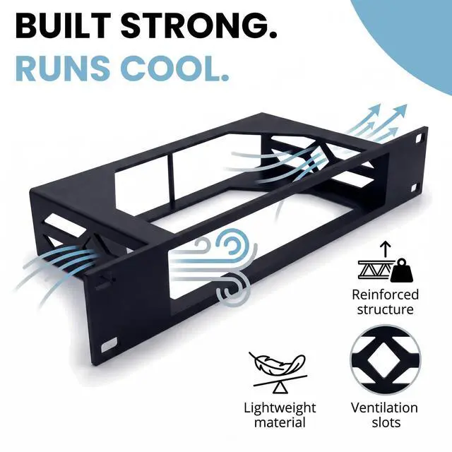 Alt view image 4 of 7 - 1U Server Rack Mount for UniFi Switch Lite 8 PoE Secure 19-Inch Shelf Bracket | Snap-in Design No Tools Required | Home Lab and IT Closet Network Organizer