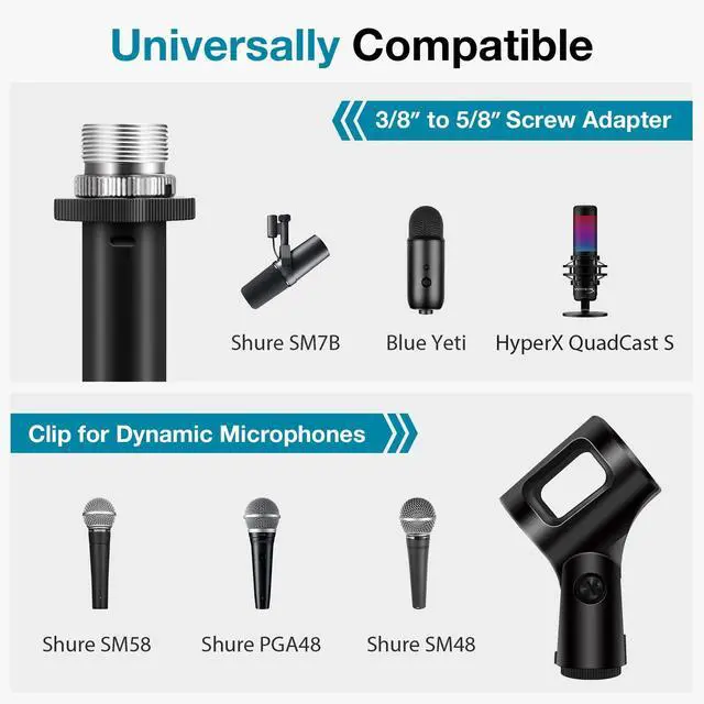 Alt view image 7 of 7 - Low Profile Mic Arm, 360° Rotatable Microphone Arm Stand Foldable Desk Mic Boom Arm for Fifine AM8 K669B Blue Yeti HyperX QuadCast SoloCast AT2020 and Other Mics