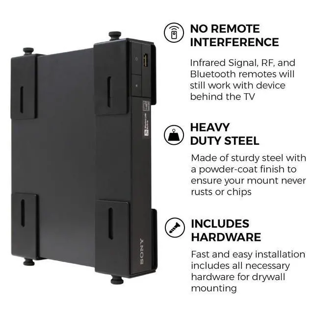 Alt view image 3 of 6 - Adjustable Device Wall Mount, Cable Box and Modem Bracket, Adjustable Wall Adapter for Small and Wide or Narrow Devices Like Cable Boxes, Modems, DVD Players on The Wall Behind TV