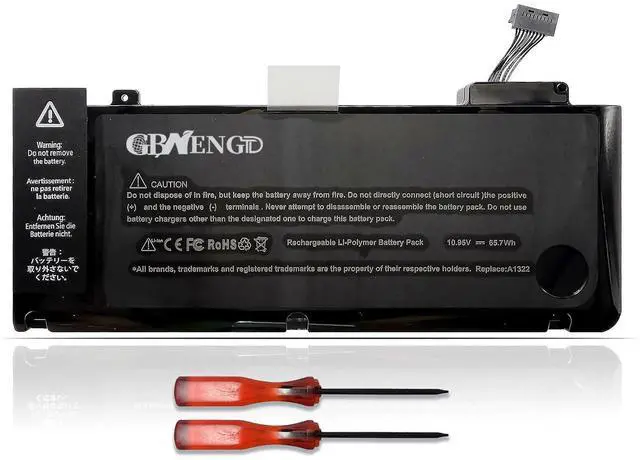 Main image of A1322 Laptop Battery Replacement for A1278 MacBook Pro 13 inch Mid 2009 2010 2012 Early 2011 Late 2011 Version 661-5229 661-5557 020-6547-A 020-6765-A 6-Cell
