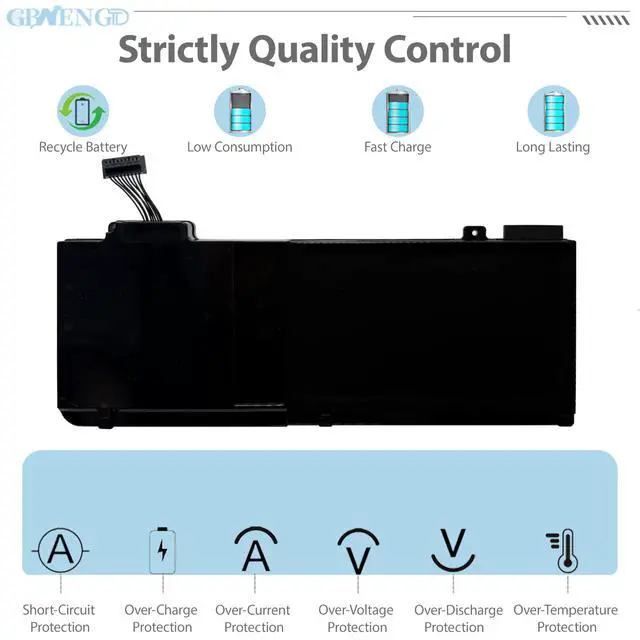 Alt view image 5 of 6 - A1322 Laptop Battery Replacement for A1278 MacBook Pro 13 inch Mid 2009 2010 2012 Early 2011 Late 2011 Version 661-5229 661-5557 020-6547-A 020-6765-A 6-Cell