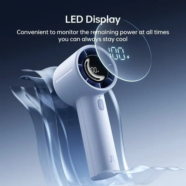 Alt view image 5 of 7 - Handheld Turbo Fan, 5000mAh Rechargeable Portable Fans,Up to 28 Hours Cooling,5 Speed Strong Wind,Personal Mini Fan for Travel Outdoor Camping Beach MakeupBlue