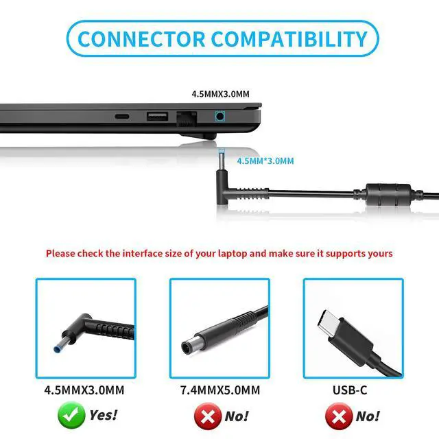 Alt view image 3 of 7 - Replacement for HP 120W Power Adapter Compatible with HP USB-C Dock G5 L41856-001 TPN-LA18 5TW13AA Envy 15 17 Series Omen 15-5000 5100 5200 710415-001 Power Supply Cord Blue Tip