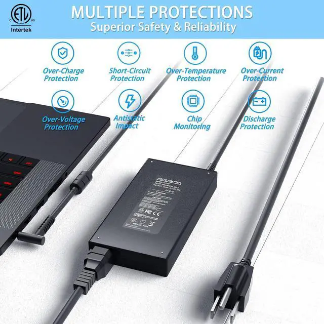 Alt view image 5 of 7 - Replacement for HP 120W Power Adapter Compatible with HP USB-C Dock G5 L41856-001 TPN-LA18 5TW13AA Envy 15 17 Series Omen 15-5000 5100 5200 710415-001 Power Supply Cord Blue Tip