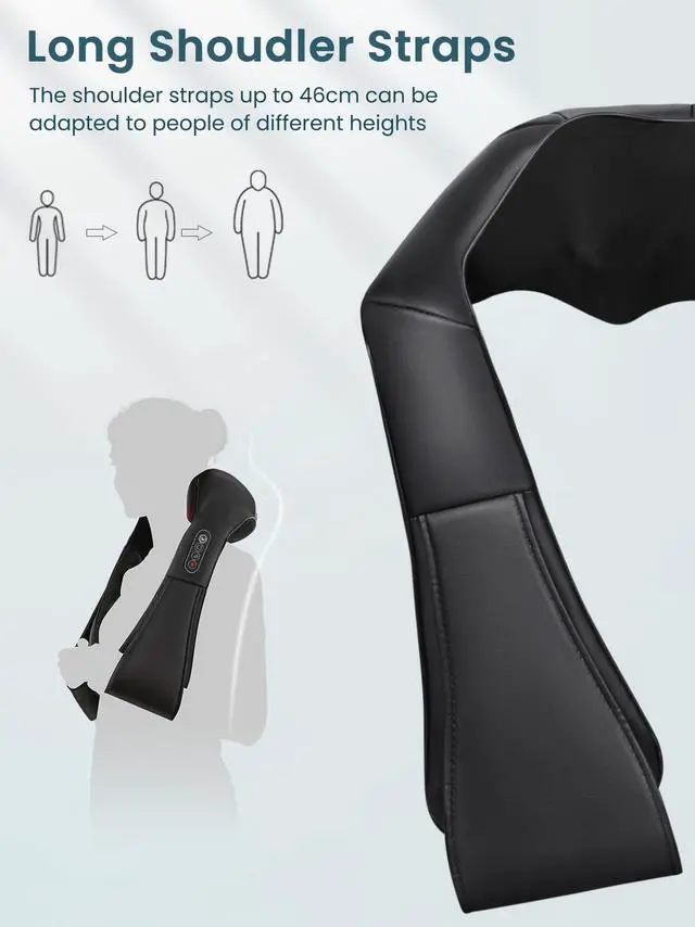 Alt view image 6 of 6 - Shiatsu Neck and Back Massager with Soothing Heat, Electric Shoulder Massage 8 Nodes Deep Tissue 3D Kneading Massages for Pain Relief, Best Christmas Gifts for Man, Woman, Friends, Parents