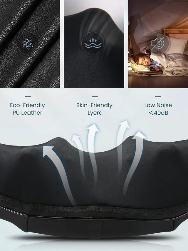 Alt view image 4 of 6 - Shiatsu Neck and Back Massager with Soothing Heat, Electric Shoulder Massage 8 Nodes Deep Tissue 3D Kneading Massages for Pain Relief, Best Christmas Gifts for Man, Woman, Friends, Parents