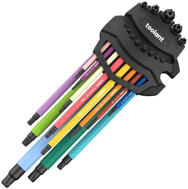 Main image of toolant Torx Wrench Set 13pcs(T6-T50),Extra Long Arm Security Metirc Star Wrench Set, Crafted Torx Key Set with Color Coded Sleeves for Furniture Assembly, Bicycle Maintenance, Household DIY