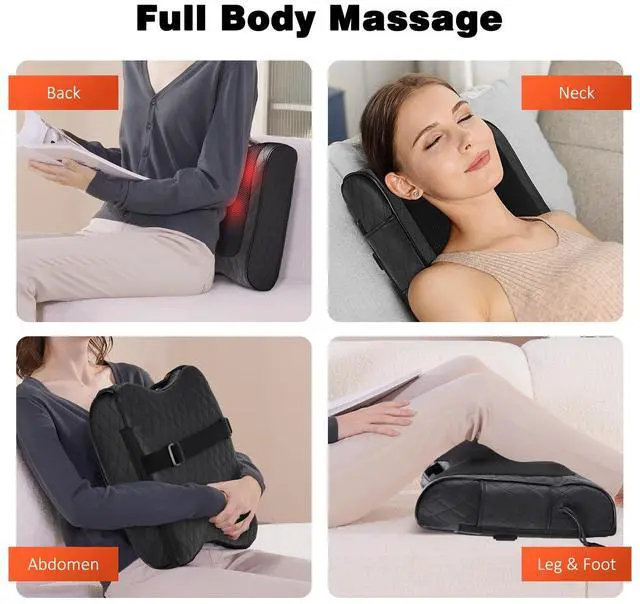 Alt view image 5 of 7 - Back Massager with Heat, Percussion & Shiatsu 2-in-1 Massager for Lower Back Pain Relief, 3D Deep Tissue Kneading Massage Pillow for Back, Waist, Leg, Foot Relax, Gifts for Women Men