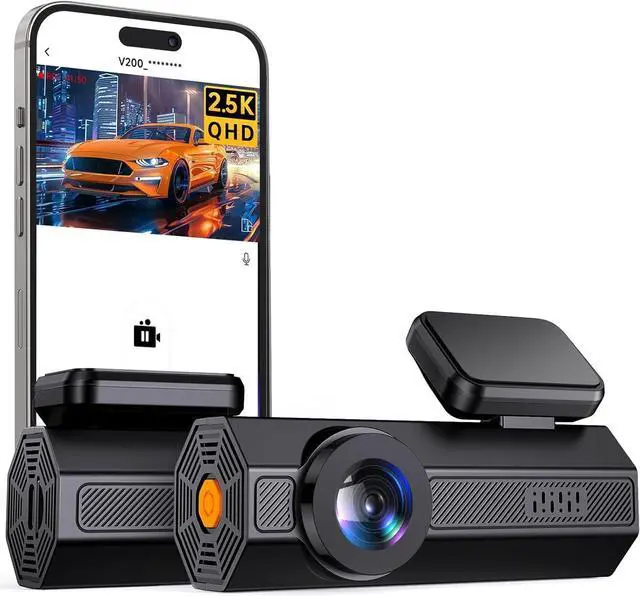 Main image of Dash Cam 2.5K Dash Camera for Cars, V200 WiFi Dash Cam Front, Wireless Dashcam with App, WDR Night Vision, G-Sensor Dash Camera, 24H Parking Mode, Loop Recording, Support 256GB Max