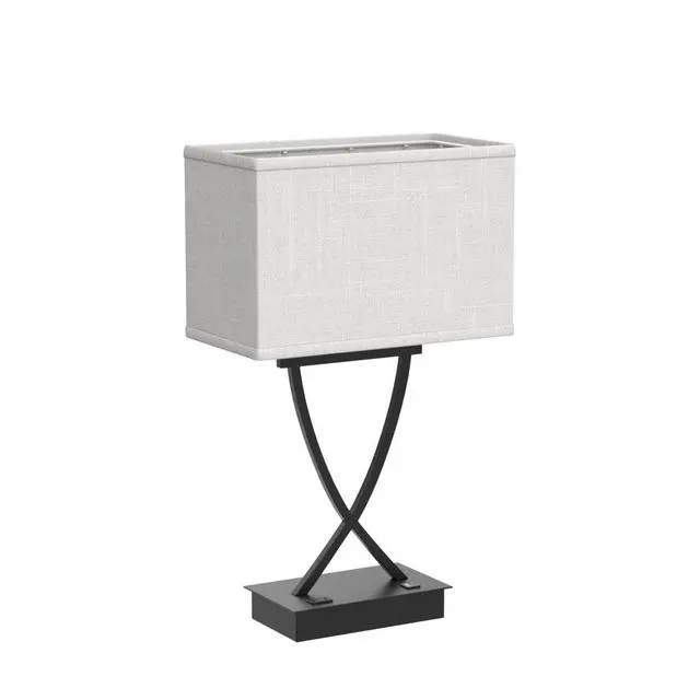 Alt view image 4 of 7 - 3-Way Dimmable Touch Control Medium Table Lamp with Type C/USB Charging Port and 1 AC Outlet White Shade 21.38" Bedside Nightstand Lamp for Bedroom Living Room Office and Hotel Bulb Included