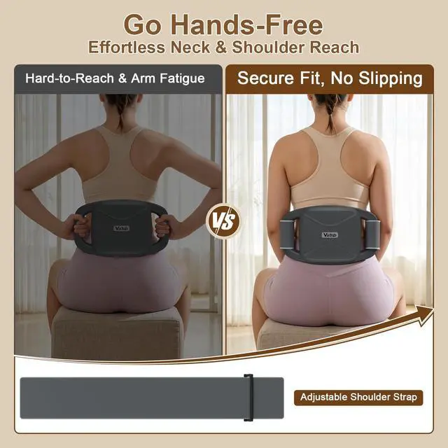 Alt view image 6 of 7 - Cordless Neck and Back Massager with Heat, 12 Professional Massage Heads, 30 Adjustable Intensity Levels, 3 Massage Modes for Deep Tissue Relief, Includes Bonus 4 Heads & Shoulder Strap