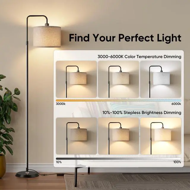 Alt view image 2 of 7 - Smart LED Floor Lamp with APP Control & RGB Colors - 69'' Dimmable Standing Lamp for Living Room Bedroom,12W Bulb Included Timer