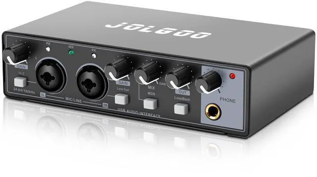 Main image of 2x2 USB Audio Interface, 24-Bit/192kHz Professional Audio Interface for Recording, Streaming and Podcasting, with +48V Phantom Power, Low Latency, Works with Mac/PC/Smartphone