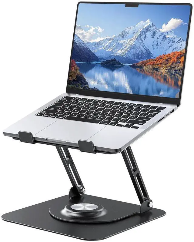 Main image of Laptop Stand for Desk, Adjustable Computer Stand with 360° Rotating Base, Ergonomic Laptop Riser for Collaborative Work, Foldable & Portable Laptop Stand, fits for All 10-16" Laptops