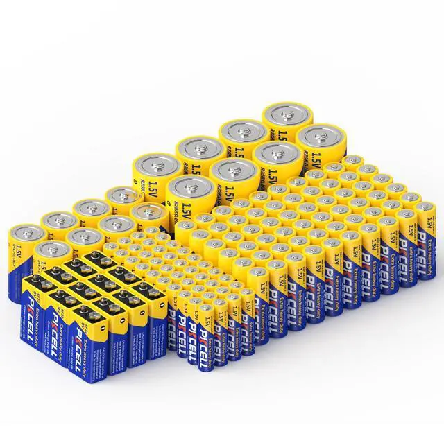 Main image of 128 Counts Batteries Combo Pack, 60-Count AA Batteries, 40-Counts AAA Batteries, 8-Counts C Batteries, 8-Counts D Batteries and 12-Counts 9V Batteries for Household Electronics