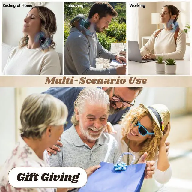 Alt view image 6 of 6 - Neck & Shoulder Massager with Heat, Deep Tissue Shiatsu with Bionic Palm 4D Kneading, Simulated Human Hand Massage, 3 Adjustable Intensities, Portable Pain Relief for Home & Office