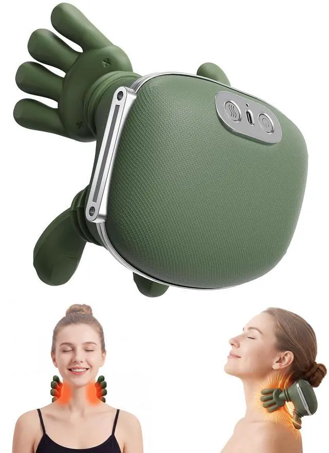 Main image of Neck Massager with Heat Portable Electric Shiatsu Massager, 4D Deep Tissue Kneading, Simulated Human Hand Massage for Neck & Back, Relieve Muscle Tension, Green
