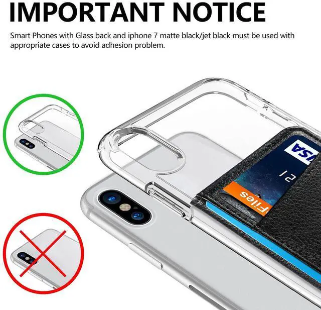 Alt view image 4 of 4 - Wallet Stick on Phone Case, Credit Card Holder for Back of Phone Cases Flip Leather Wallet Sleeve Pouch Compatible with iPhone, Samsung Galaxy Android Most Smartphones Black