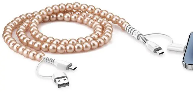 Main image of for iPhone 17 16 Pro Charger Cord 4 in 1 USB C Charger Cable 3FT Multi Beaded Phone Charger Cord USB Fast Charging Cable for iPhone 15 14 13 12 MacBook iPad, for Samsung Galaxy S25 S24 Gold
