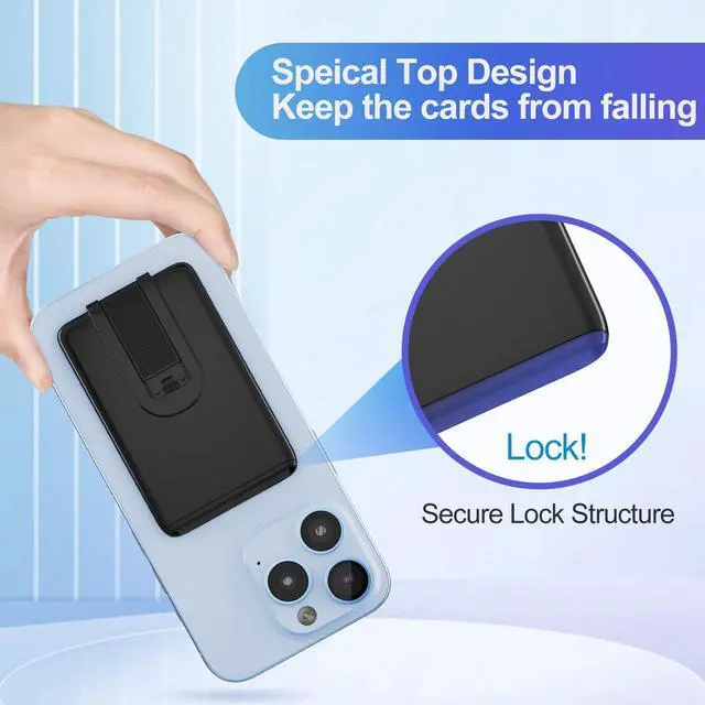 Alt view image 3 of 6 - Silicone Phone Wallet with Stand, Anti Slip Cellphone Credit Card Holder Stick On Compatible for iPhone, Android and Most Smartphones - Black