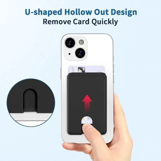 Alt view image 2 of 6 - Phone Card Holder, Silicone Anti Slip Out Phone Wallet Stick On Credit Card Holder, Id Card Pouch Compatible for iPhone 13/12 Pro Max Samsung Galaxy Smartphone, 3 Pack (Black)