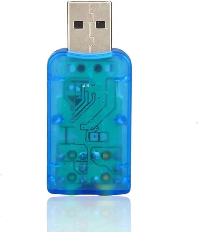 Alt view image 5 of 5 - External 5.1 USB Stereo Sound Card USB 2.0 to 3D Audio Sound Card Adapter Virtual 5.1 Channel for Windows and Mac, PC, Notebook with 3.5mm Headphone and Microphone
