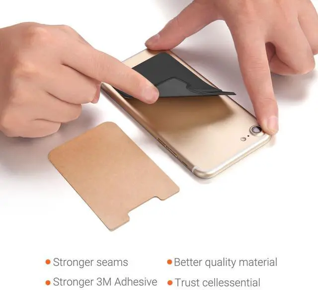Alt view image 6 of 7 - Cell Phone Pocket Self Adhesive Card Holder Stick On Wallet Sleeve with Adhesive ID Credit Card ATM Card Holder for iPhone Android 2 PACK BLACK