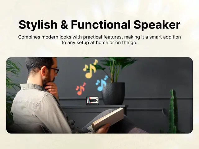 Alt view image 5 of 7 - Cassette Bluetooth Speaker with TWS Pairing, FM Radio, Aux Input, Dual Speaker Mode, USB-C Rechargeable, Portable Retro Music Player