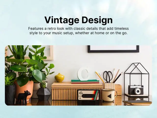 Alt view image 7 of 7 - Cassette Bluetooth Speaker with TWS Pairing, FM Radio, Aux Input, Dual Speaker Mode, USB-C Rechargeable, Portable Retro Music Player
