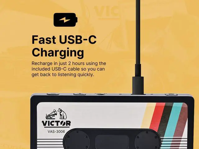 Alt view image 4 of 7 - Cassette Bluetooth Speaker with TWS Pairing, FM Radio, Aux Input, Dual Speaker Mode, USB-C Rechargeable, Portable Retro Music Player