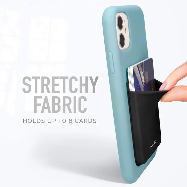Alt view image 3 of 7 - Pocket Stick-On Fabric Phone Wallet Stick On for Women, Cute Credit Card Holder for Phone Case, Stick On Back of Phone Fabric Sleeve for iPhone Pocket
