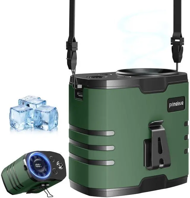 Main image of Portable Waist Fan 10000mAh Rechargeable,Clip on Belt Fan With 10 Speeds 16000PRM Strong Airflow,Hands-Free Hanging Neck Fan,Long-Lasting Cooling for Camping,Hiking,Outdoor,Jobsite,Green