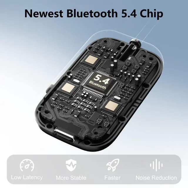 Alt view image 2 of 7 - Bluetooth 5.4 Transmitter Receiver, 2-in-1 Airplane Bluetooth Adapter, Dual Headphones & 24H Battery Life for TV, Airplane, Car, Tablets, Wireless TV Headpset, Compatible with AirPods & aptX