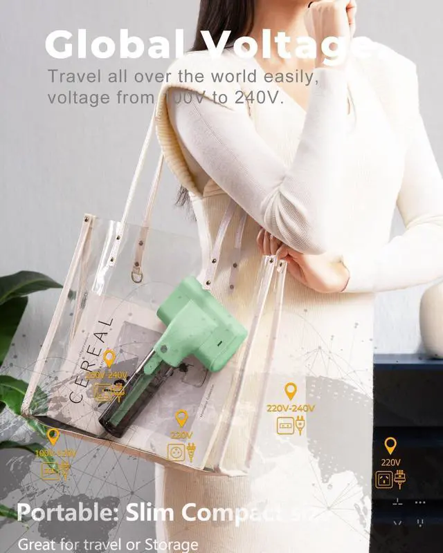 Alt view image 2 of 7 - G10 Pro Travel Steamer for Clothes, 110-240V Portable Garment Steamer & Iron 2-in-1, 2 Steam Modes for All Fabrics Wrinkle Remover, 15s Fast Heat Up 1200W Steam for Global and Europe