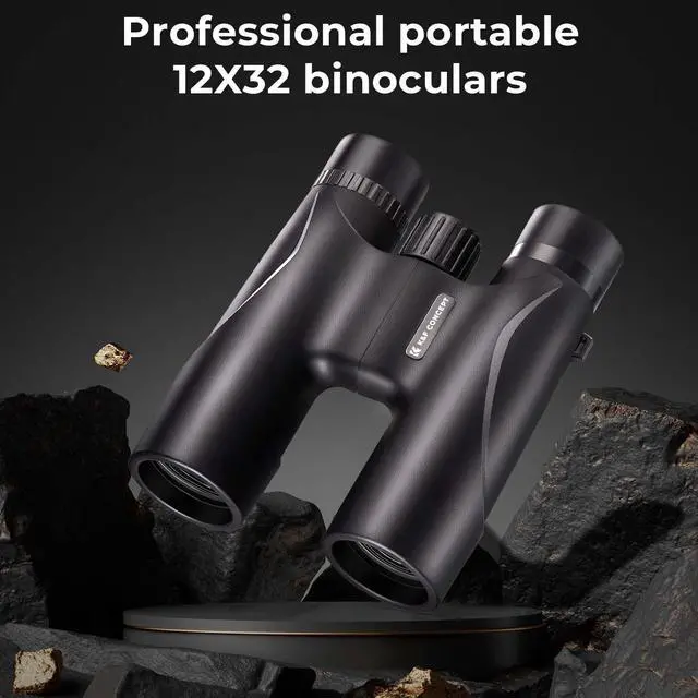 Alt view image 2 of 7 - 12x32 Compact Binoculars for Kids and Adults, with BAK4 Prism, FMC Lens, IP65 Waterproof & Neck Strap for Bird Watching Hunting Travel Camping Stargazing