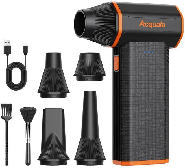 Main image of Electric Air Duster, 160000RPM Ultra Powerful Compressed Air Duster, 3-Gear Adjustable Air Blower, Rechargeable Cordless Mini Blower for Keyboard, Computer, Electronics, Car, Home & Outdoor Cleaning