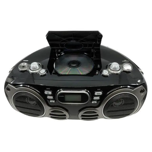 Alt view image 5 of 7 - PRCD682BT 6-Watt-RMS Portable CD Boom Box with Bluetooth and AM/FM Radio