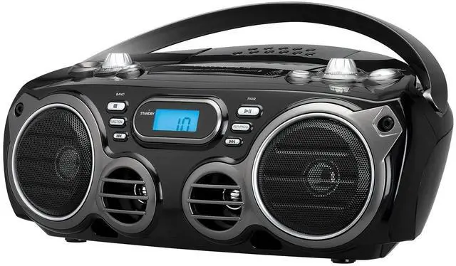 Alt view image 4 of 7 - PRCD682BT 6-Watt-RMS Portable CD Boom Box with Bluetooth and AM/FM Radio