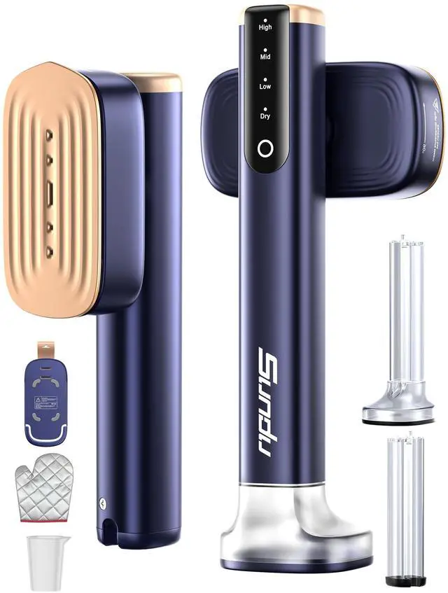 Main image of Travel Steamer for Clothes, Portable Handheld Garment Steamer, 15s Fast Heat-up, 2 Water Tanks (180 ml +100 ml), 25 Minutes of Continuous Ironing for Travel,Home Cerulean