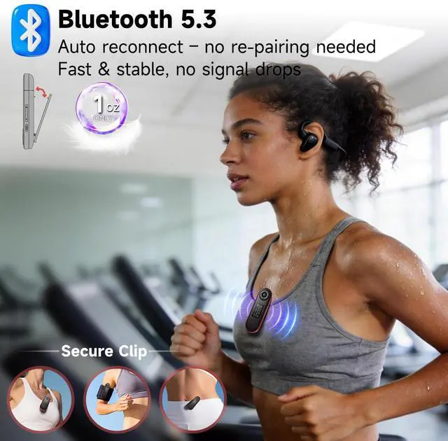 Alt view image 4 of 7 - 64GB USB MP3 Player with Bluetooth 5.3, Clip Music Player for Running Workout Walking, Bookmarks & Resume Playback, Physical Buttons, FM Radio, Voice Recorder, Supports Smartphone File Transfer