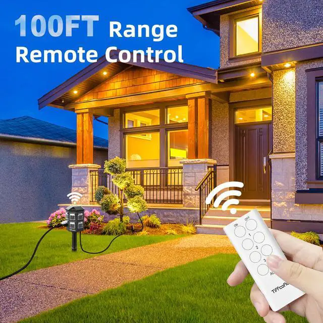 Alt view image 4 of 4 - Outdoor Remote Control Power Strip, 25FT Extension Cord Waterproof, Independent Control Outlets, 6 Grounded Outlets for Outdoor Decorations, 14 AWG, 15A/1875W, ETL Listed (25 FT)