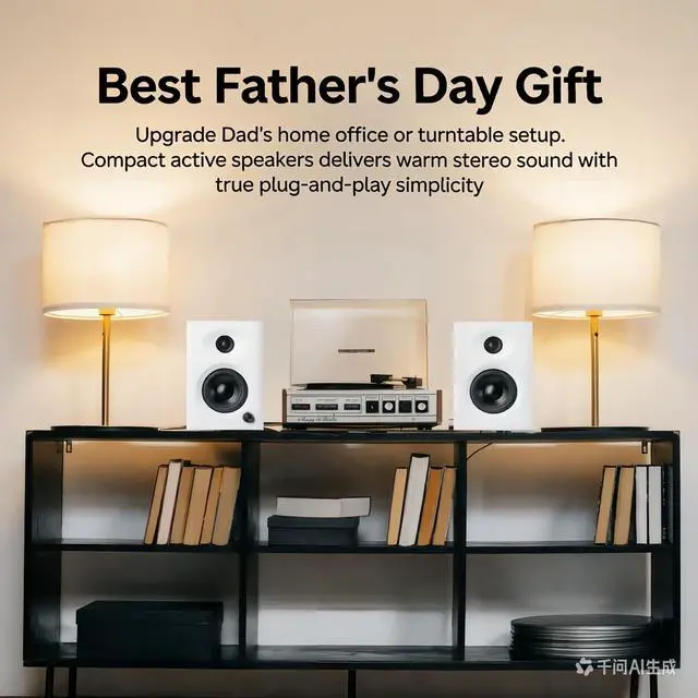 Alt view image 6 of 7 - Computer Speakers for Desktop PC, 60W Bluetooth 5.3 Stereo 2.0 System with Bass, Compact Powered Bookshelf Speakers for Office, Monitors, Laptop, Gaming, TV, Gifts (White, Pair)