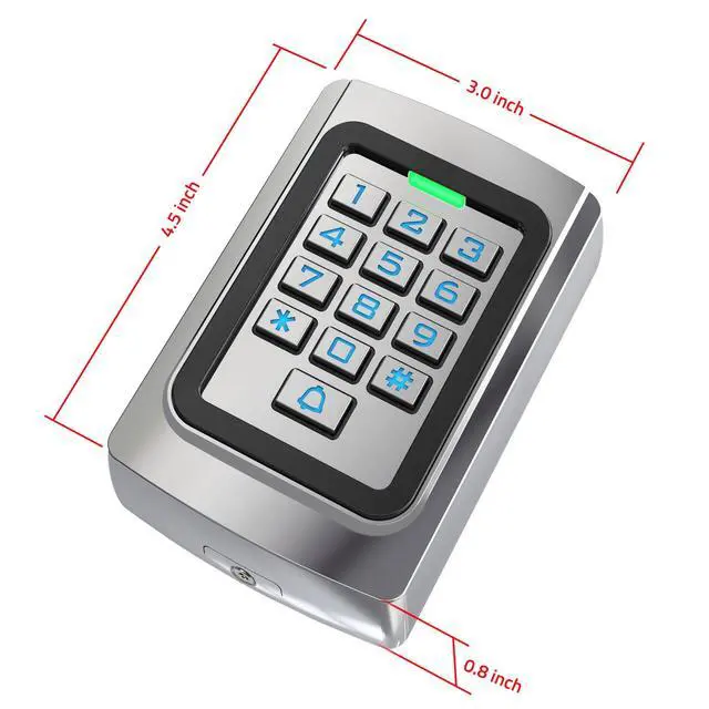 Alt view image 7 of 7 - Universal Wired Access Control Keypad, 12V DC Metal Door Keypad, PIN Code & ID Card Key pad, IP68 Waterproof, 2000 Users, for Garage Door, Gate Opener, Magnetic Lock and Access Control Systems