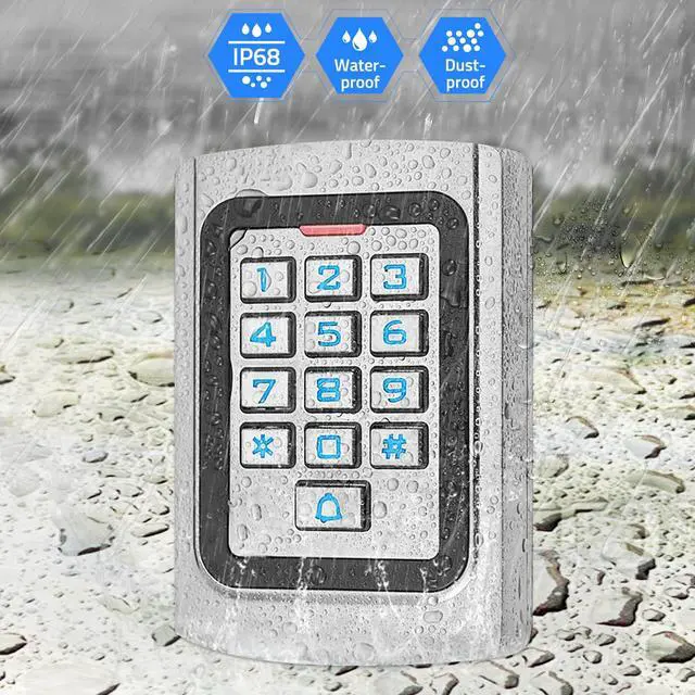 Alt view image 4 of 7 - Universal Wired Access Control Keypad, 12V DC Metal Door Keypad, PIN Code & ID Card Key pad, IP68 Waterproof, 2000 Users, for Garage Door, Gate Opener, Magnetic Lock and Access Control Systems